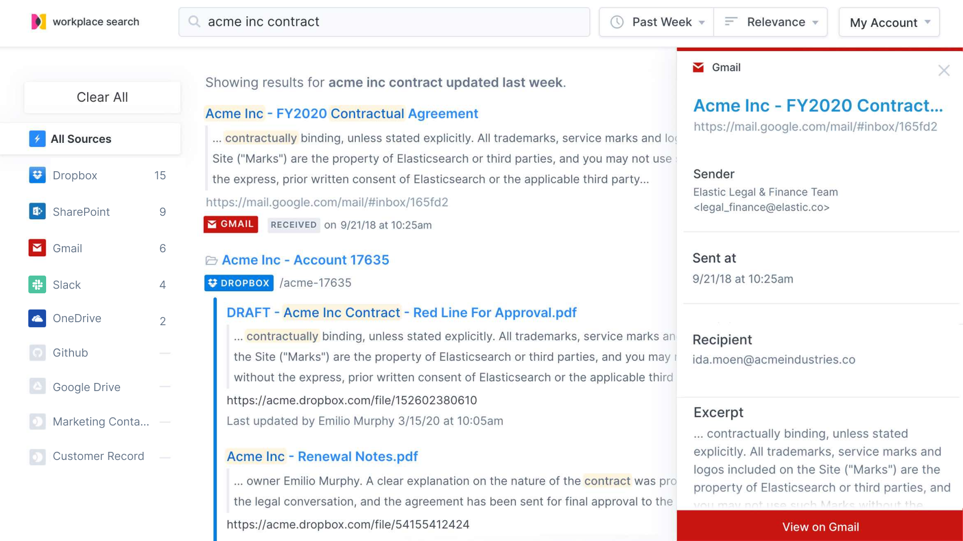 screenshot of Elastic Enterprise Search